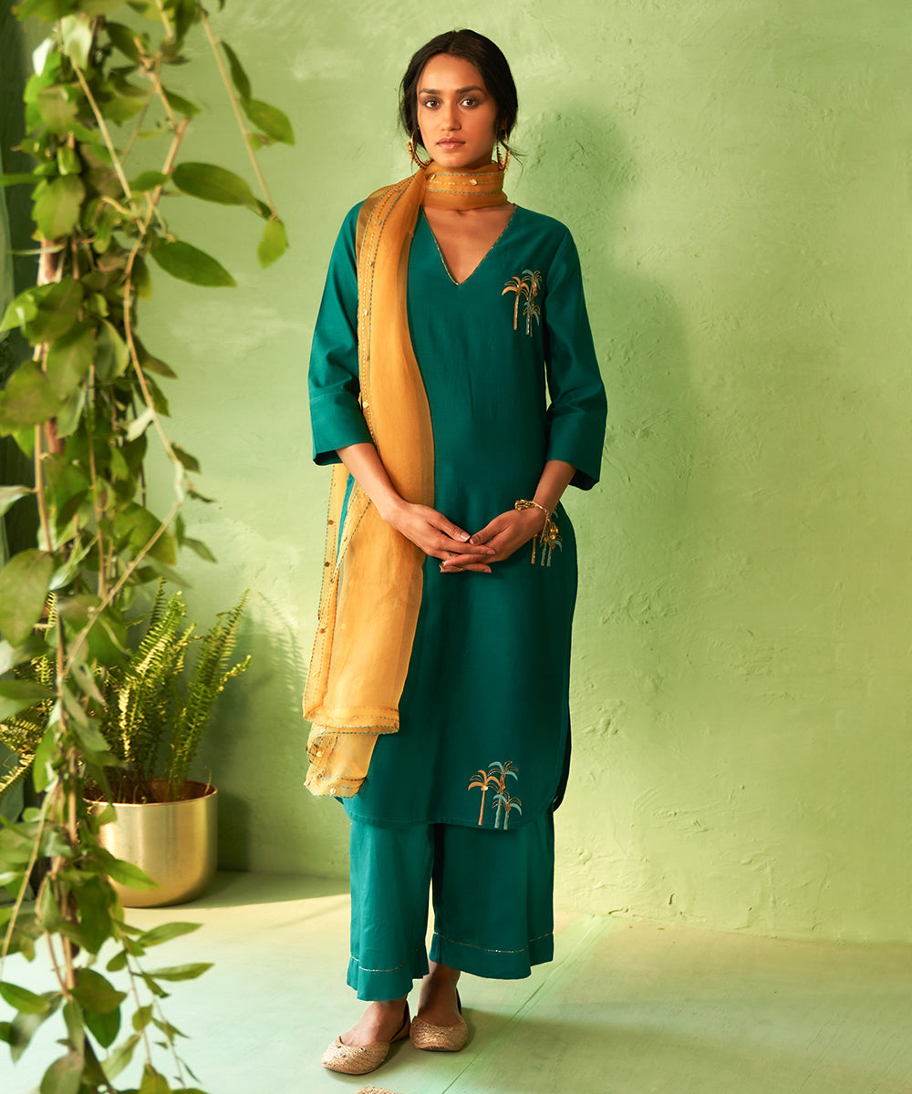 Kinaara Peacock Green Tunic Set