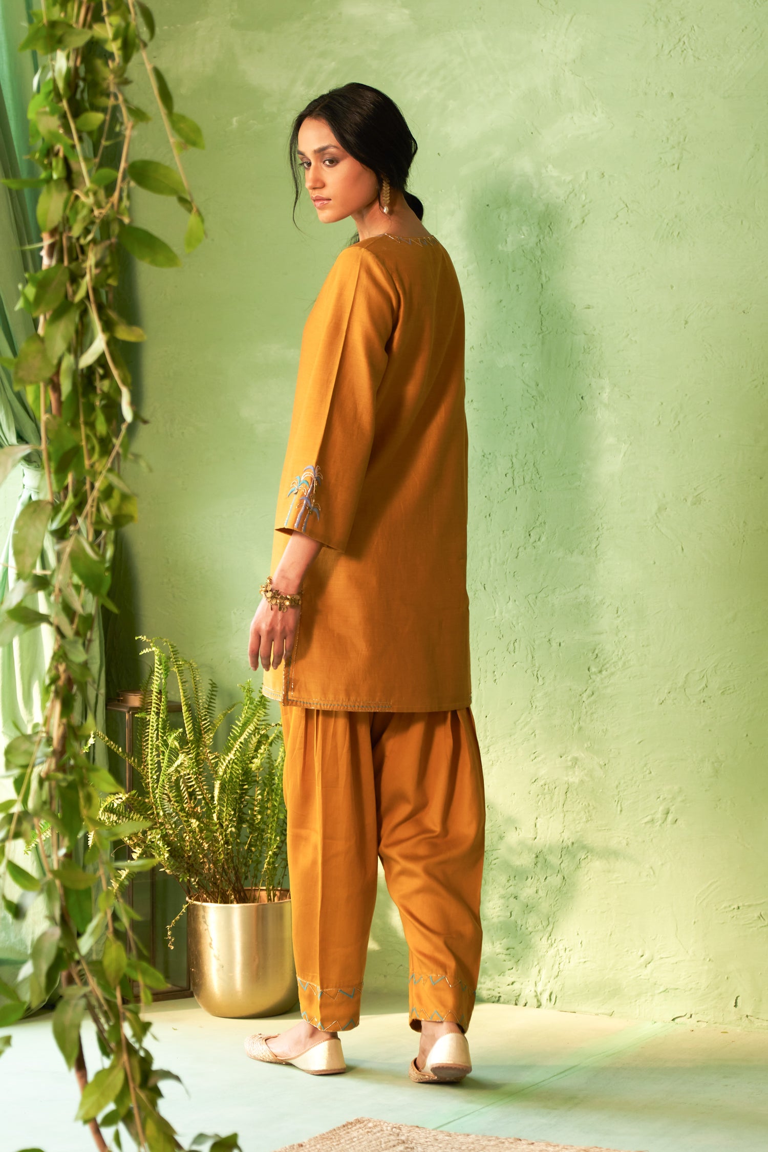 Kinaara Mustard Short Kurta Set