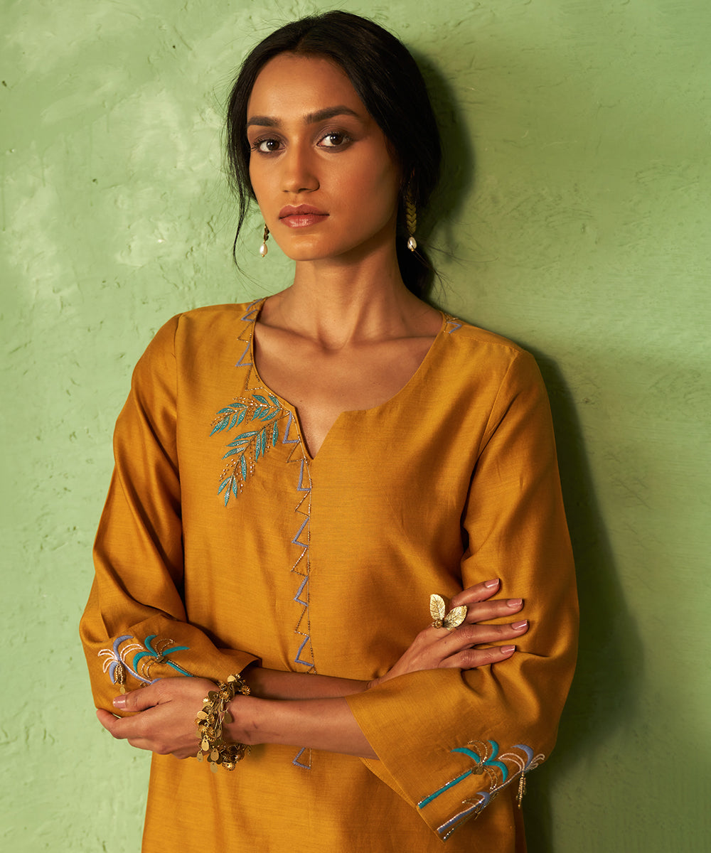 Kinaara Mustard Short Kurta Set