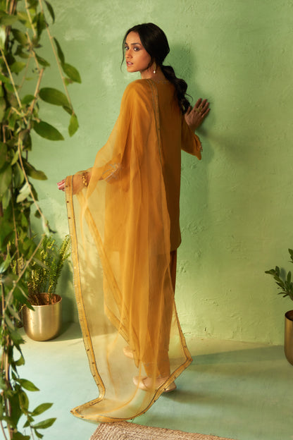 Kinaara Mustard Short Kurta Set
