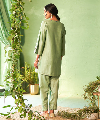 Kinaara Tea Green Short Kurta Set