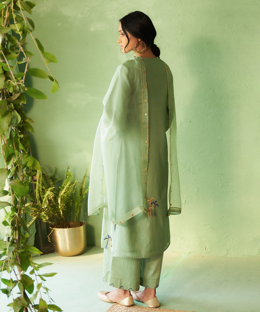 Kinaara Tea Green Kurta Set