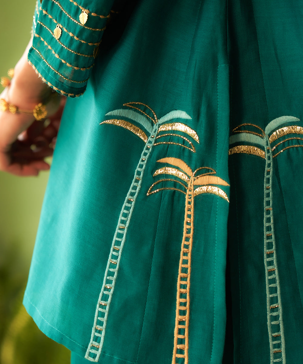 Kinaara Peacock Green Collared Coord Set