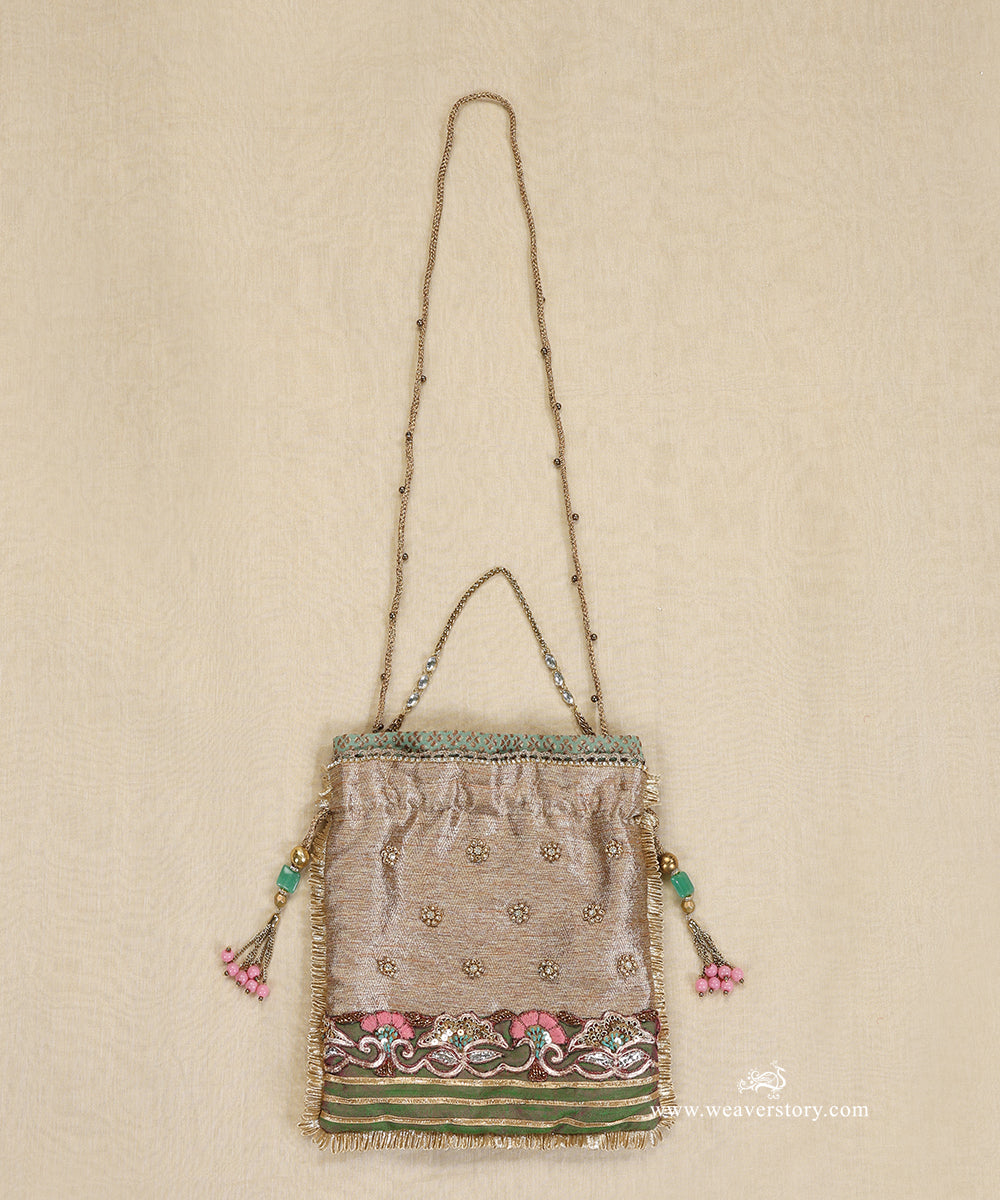 Golden_And_Green_Potli_With_Embroidery_WeaverStory_04