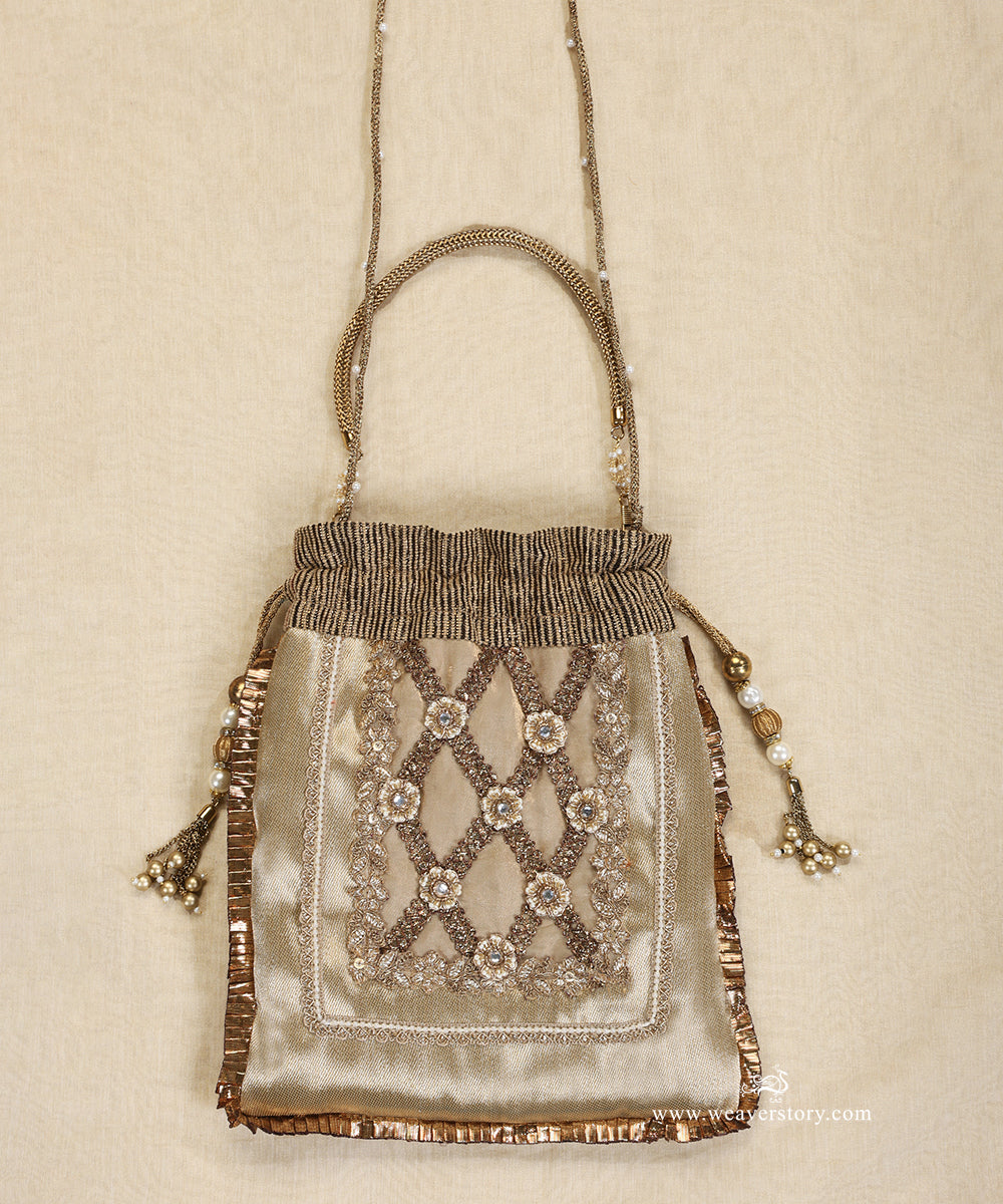 Beige_Tissue_Potli_With_Embroidery_And_Floral_Motif_WeaverStory_02