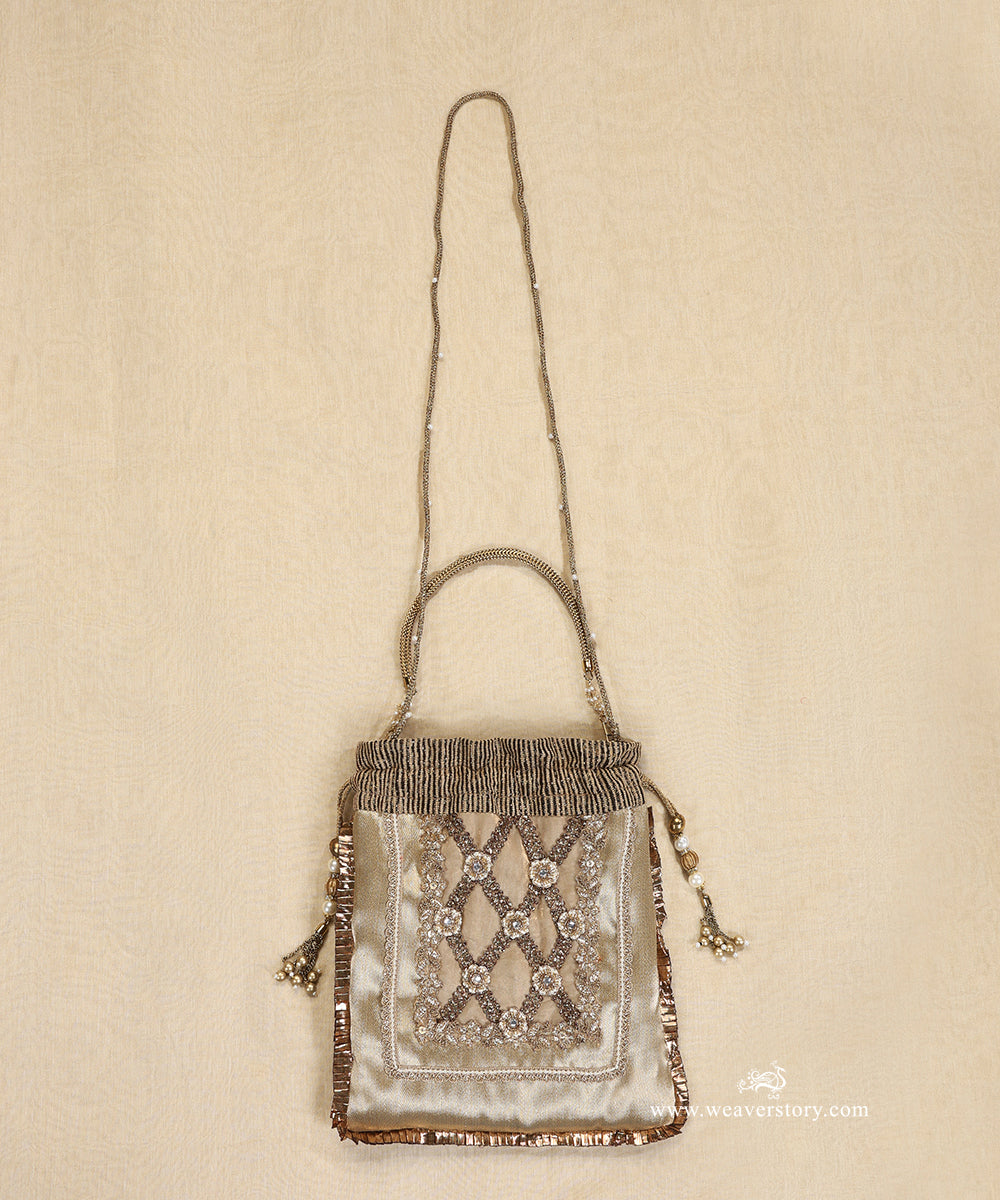 Beige_Tissue_Potli_With_Embroidery_And_Floral_Motif_WeaverStory_03