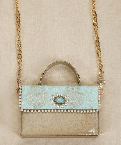 Turquoise_Brocade_Purse_With_Pearl_Detailing_WeaverStory_02