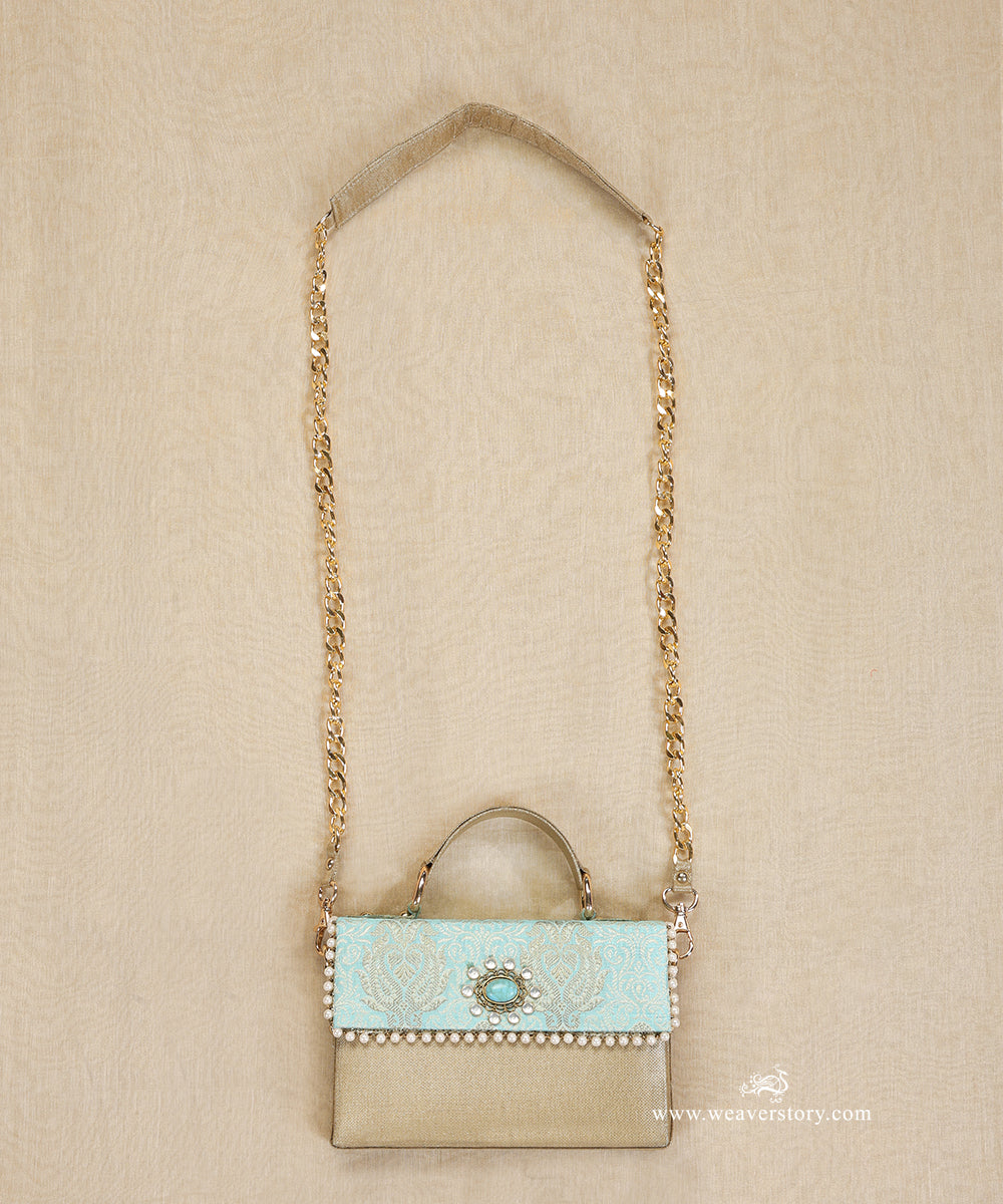 Turquoise_Brocade_Purse_With_Pearl_Detailing_WeaverStory_03