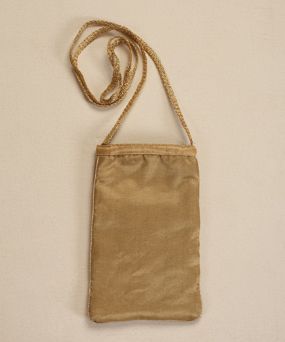 Golden-Brown Pouch With Pocket Boxes