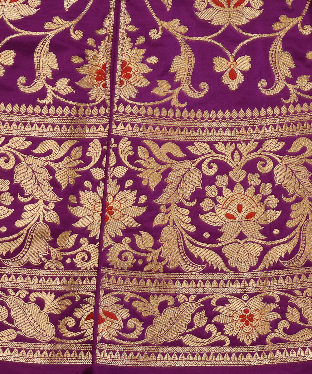 Purple_Handloom_Pure_Katan_Silk_Banarasi_Lehenga_With_Red_Meenakari_WeaverStory_03