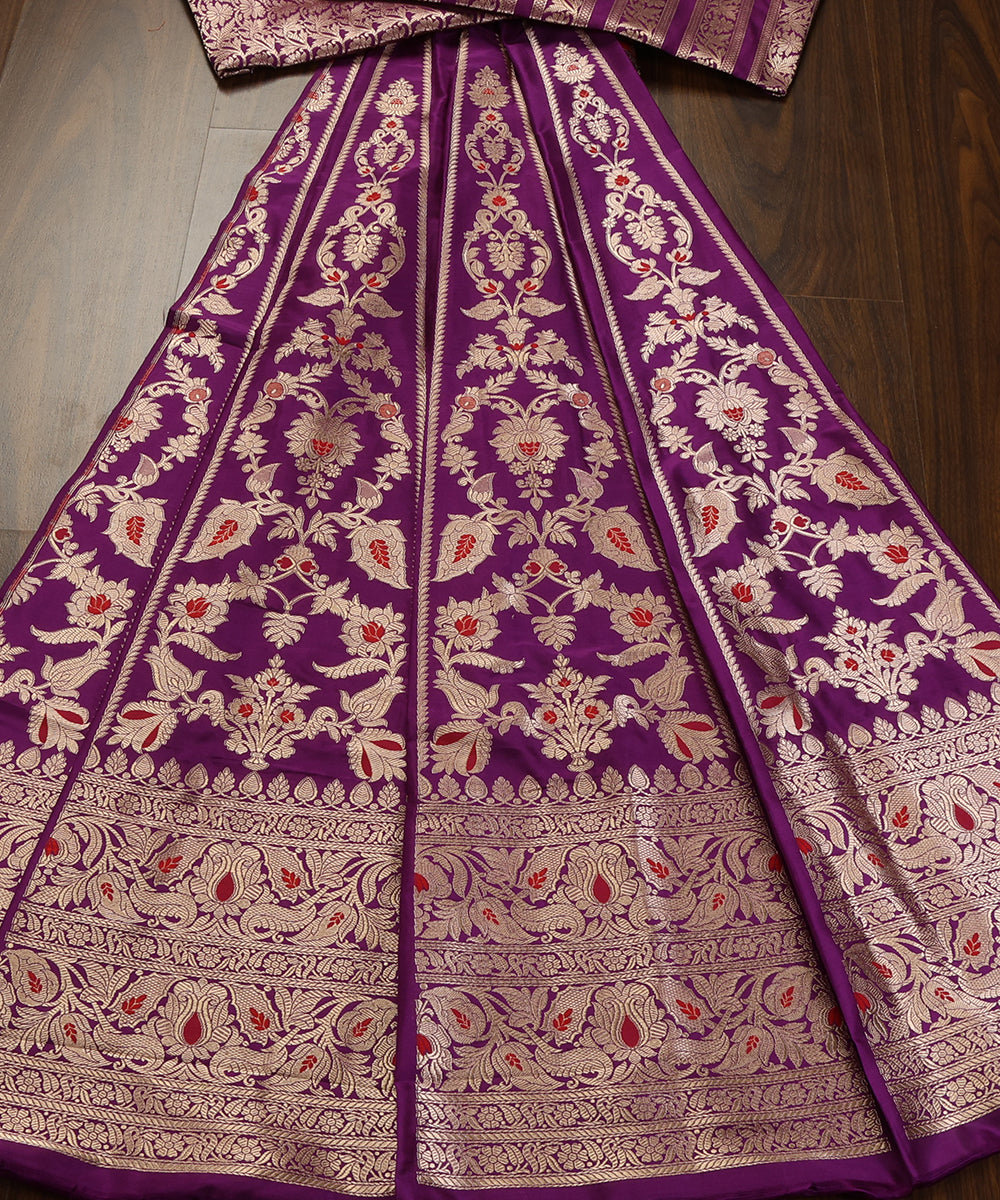 Handloom_Purple_Pure_Katan_Silk_Banarasi_Lehenga_With_Kadhwa_Meenakari_WeaverStory_02