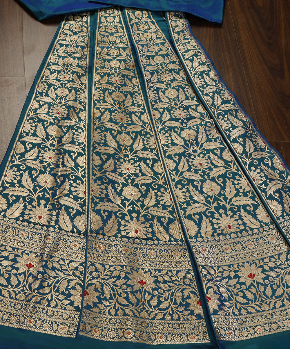 Peacock_Blue_Handloom_Pure_Katan_Silk_Banarasi_Lehenga_With_Kadhwa_Meenakari_WeaverStory_02