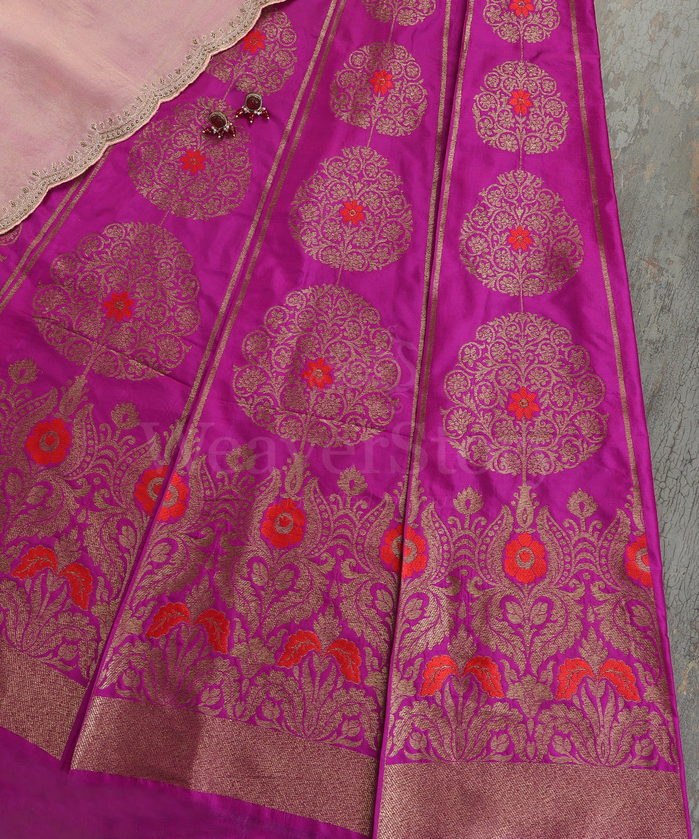 Handloom_Purple_Pure_Katan_Silk_Antique_Zari_Banarasi_Lehenga_With_Pink_Meena_WeaverStory_01