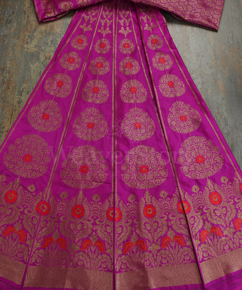 Handloom_Purple_Pure_Katan_Silk_Antique_Zari_Banarasi_Lehenga_With_Pink_Meena_WeaverStory_02