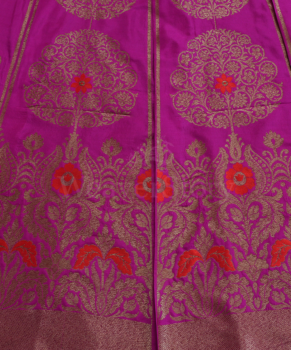 Handloom_Purple_Pure_Katan_Silk_Antique_Zari_Banarasi_Lehenga_With_Pink_Meena_WeaverStory_04