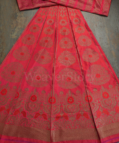 Pink_Handloom_Pure_Katan_Silk_Antique_Zari_Banarasi_Lehenga_With_Red_Meena_WeaverStory_02