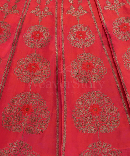 Pink_Handloom_Pure_Katan_Silk_Antique_Zari_Banarasi_Lehenga_With_Red_Meena_WeaverStory_03