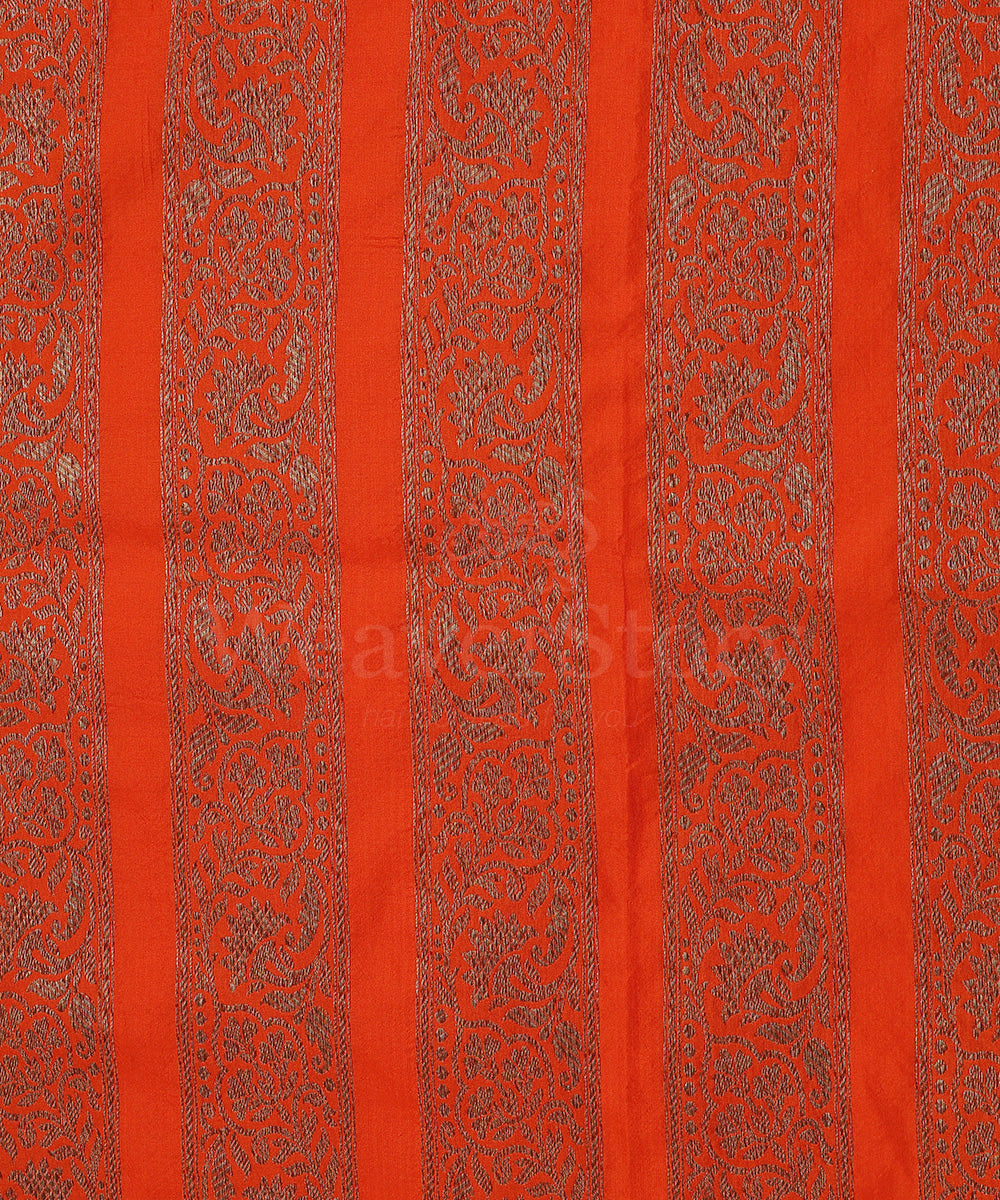 Handloom_Orange_Pure_Katan_Silk_Antique_Zari_Banarasi_Lehenga_WeaverStory_06