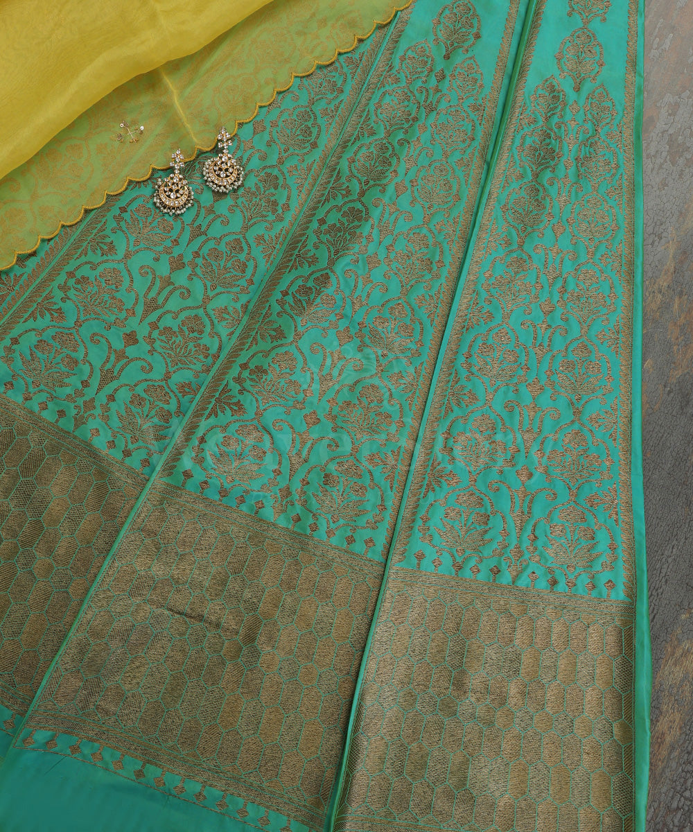 Sea_Green_Handloom_Pure_Katan_Silk_Antique_Zari_Banarasi_Lehenga_WeaverStory_01