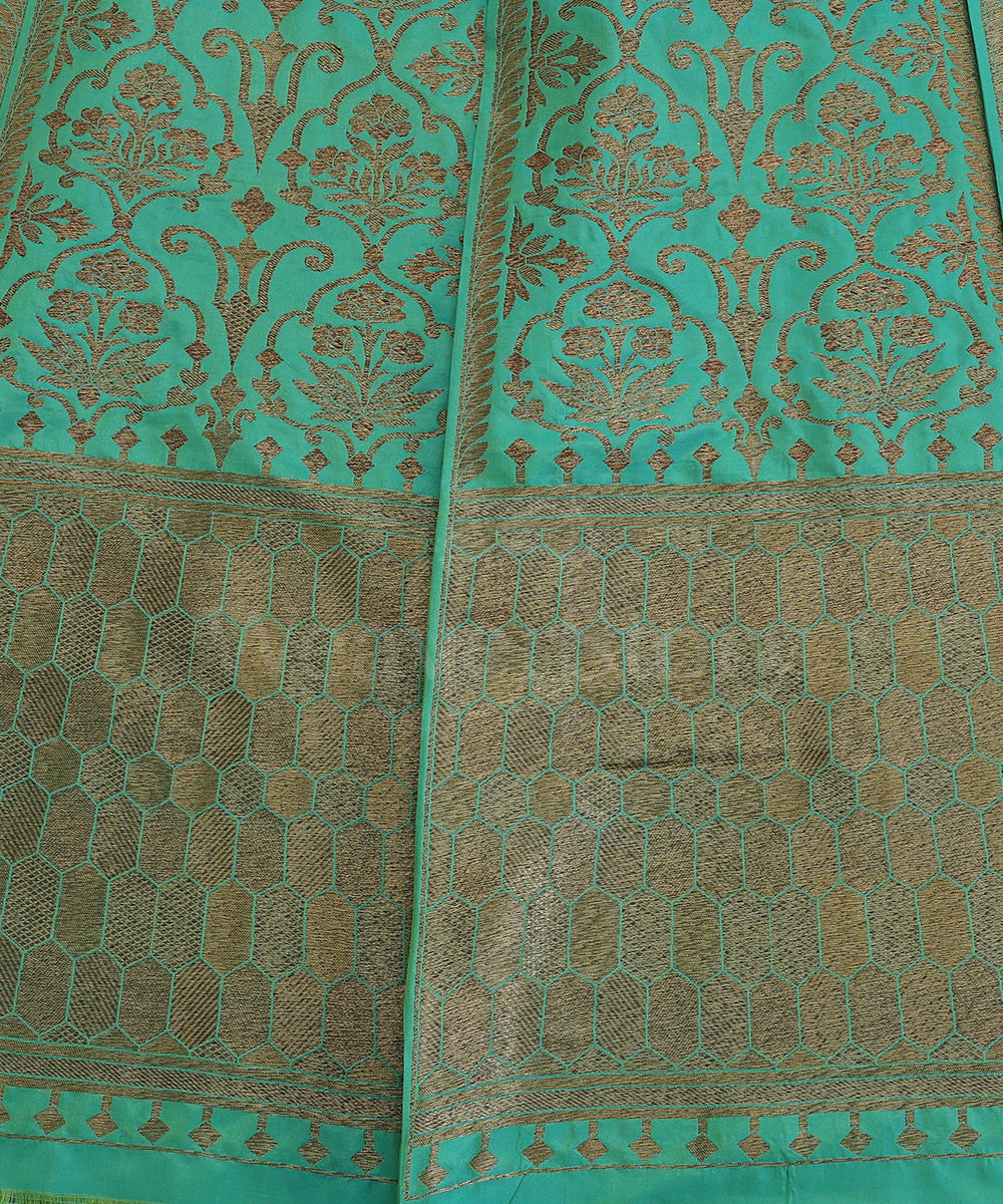 Sea_Green_Handloom_Pure_Katan_Silk_Antique_Zari_Banarasi_Lehenga_WeaverStory_04