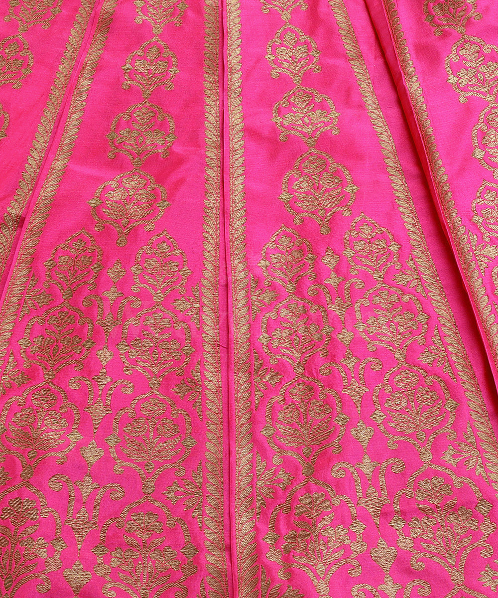 Handloom_Hot_Pink_Pure_Katan_Silk_Antique_Zari_Banarasi_Lehenga_WeaverStory_03