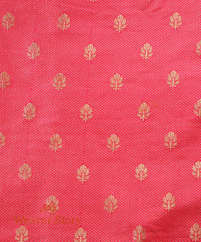 Handloom Pink Kadhwa Meenakari Katan Silk Banarasi Lehenga