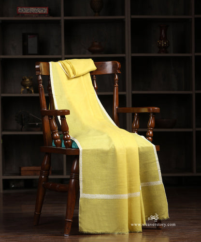 Lime_Yellow_Handwoven_Pure_Pashmina_Shawl_With_Soznikari_Border_WeaverStory_01