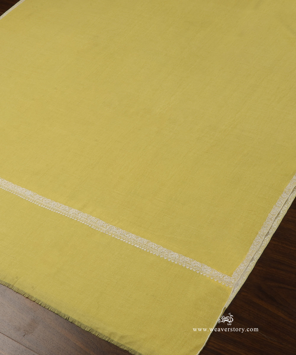 Lime_Yellow_Handwoven_Pure_Pashmina_Shawl_With_Soznikari_Border_WeaverStory_03