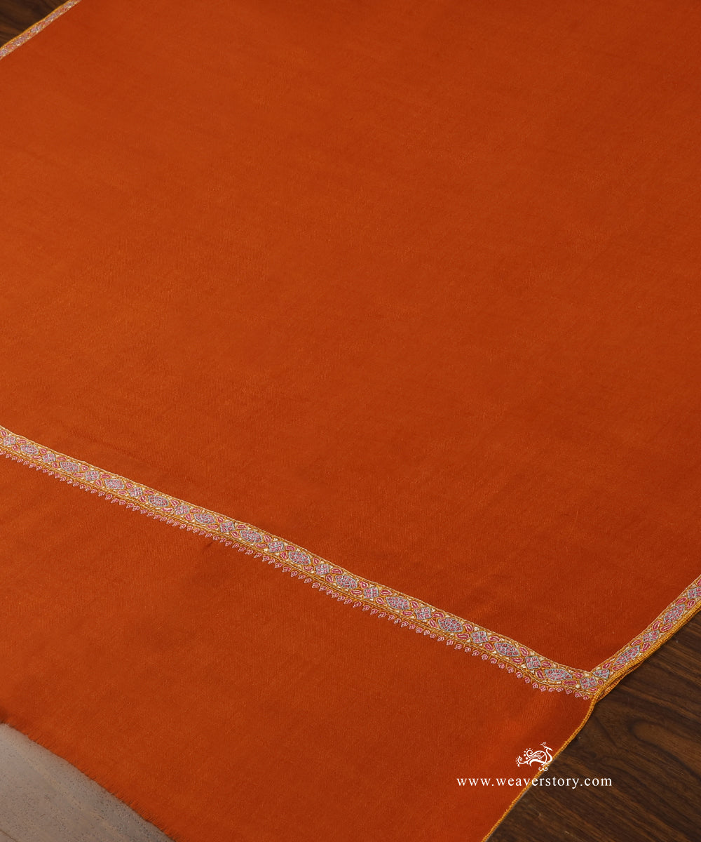 Rust_Orange_Handwoven_Pure_Pashmina_Shawl_With_Soznikari_Border_WeaverStory_03