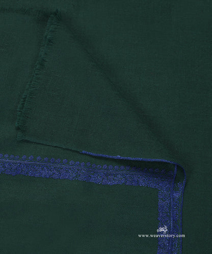 Dark_Green_Handwoven_Pure_Pashmina_Shawl_With_Soznikari_Border_WeaverStory_04