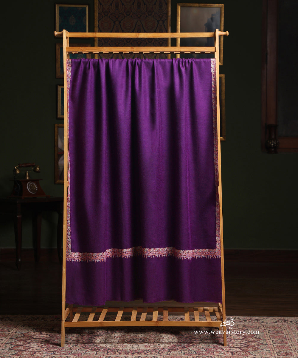 Purple_Pure_Pashmina_Shawl_With_Sozini_Border_WeaverStory_02