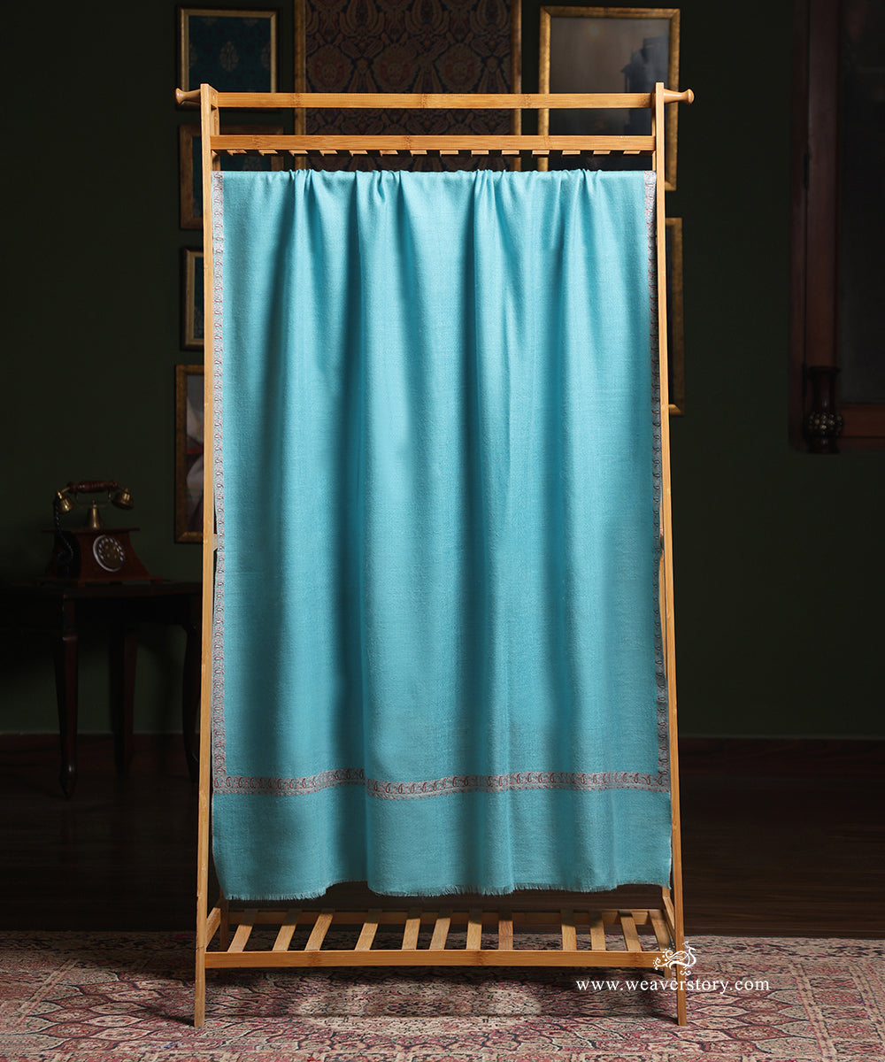 Blue_Pure_Pashmina_Shawl_With_Sozini_Border_WeaverStory_02
