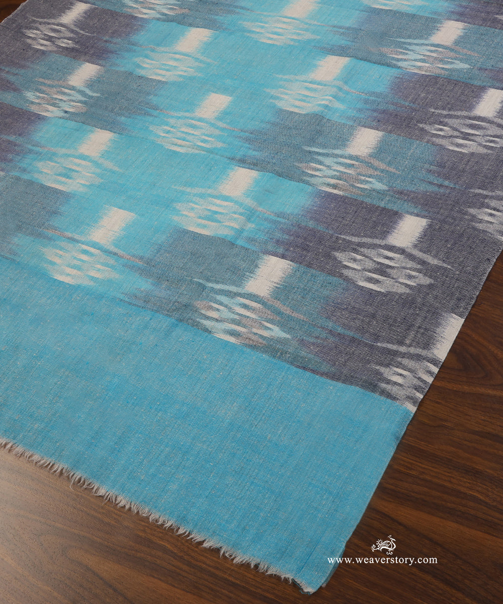 Blue_Pure_Pashmina_Shawl_With_Ikat_Weaving_WeaverStory_04