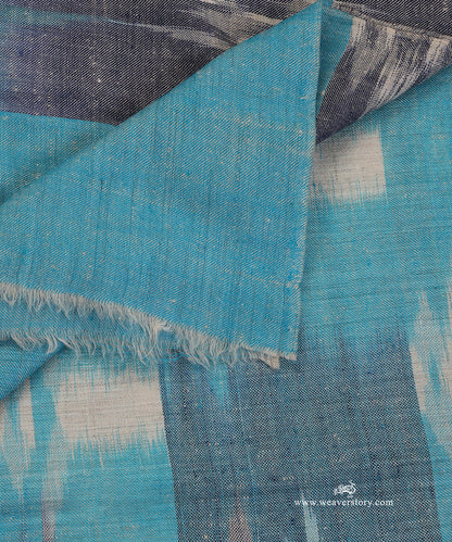Blue_Pure_Pashmina_Shawl_With_Ikat_Weaving_WeaverStory_05