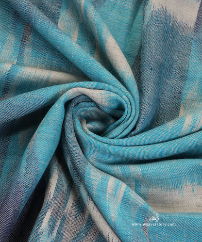 Blue_Pure_Pashmina_Shawl_With_Ikat_Weaving_WeaverStory_06