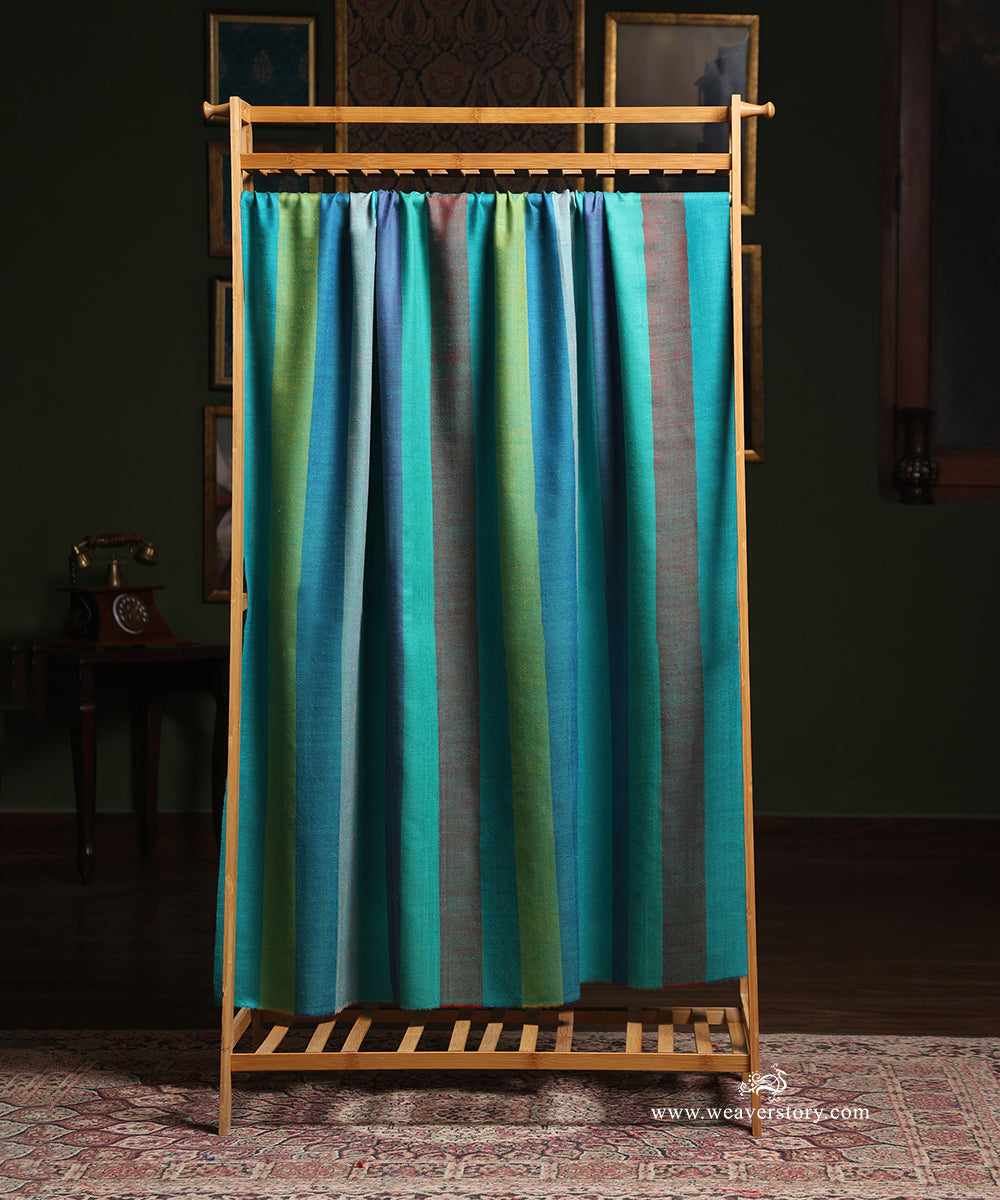 Multicoloured_Striped_Pure_Pashmina_Shawl_With_Ikat_Weaving_WeaverStory_02