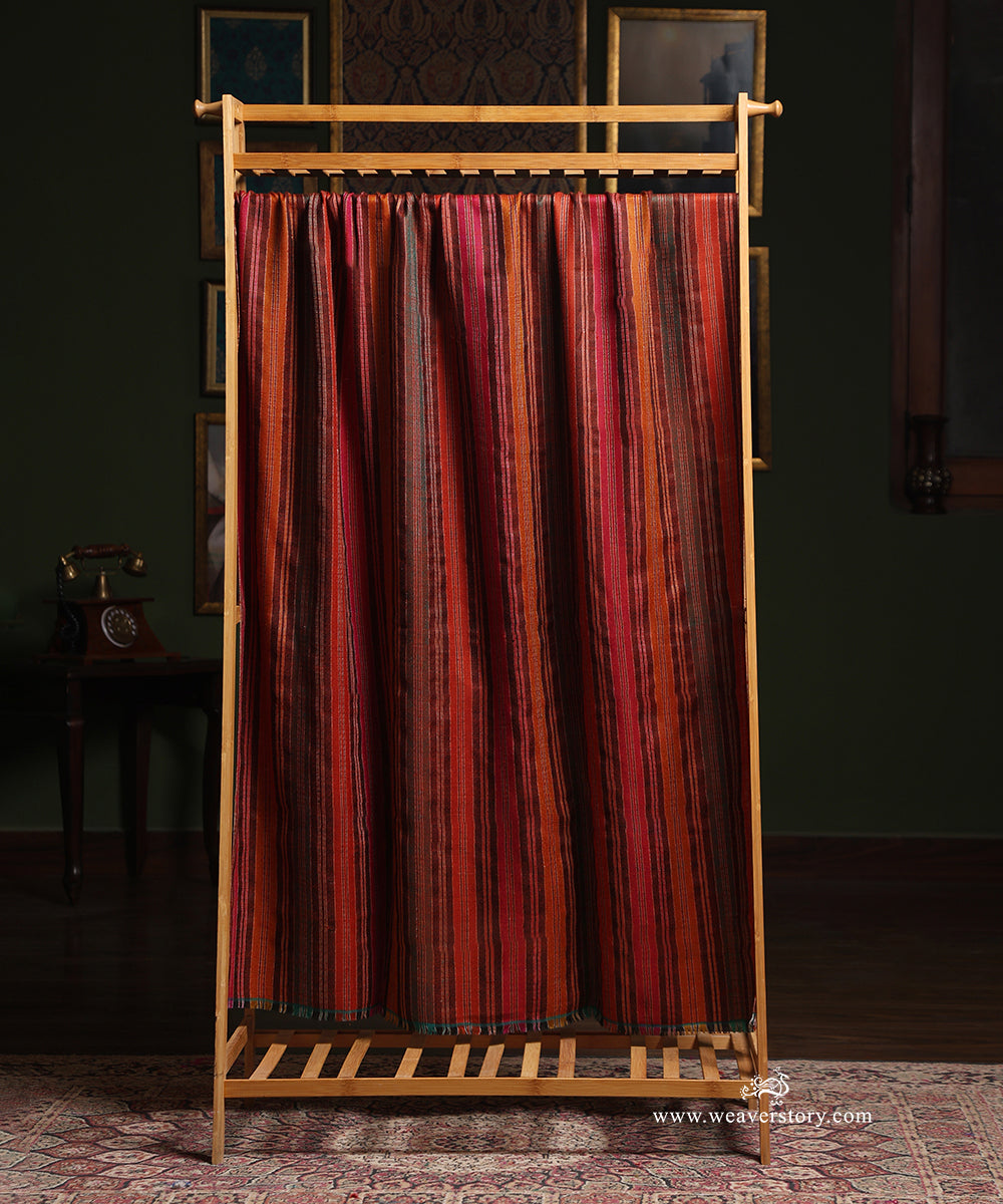 Multicolor_Striped_Pure_Pashmina_Shawl_With_Ikat_Weaving_WeaverStory_02