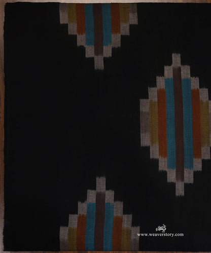 Black_Pure_Pashmina_Shawl_With_Colourful_Ikat_Weaving_WeaverStory_03