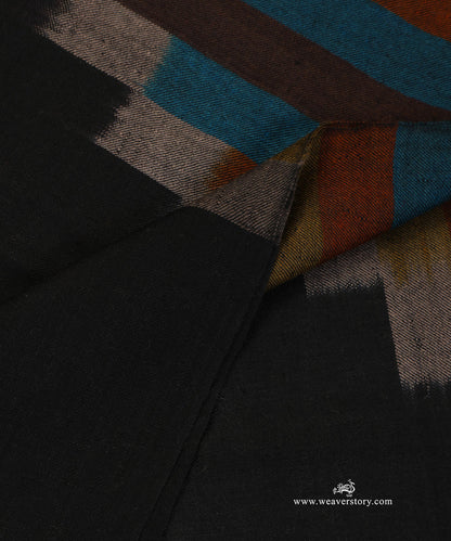 Black_Pure_Pashmina_Shawl_With_Colourful_Ikat_Weaving_WeaverStory_05