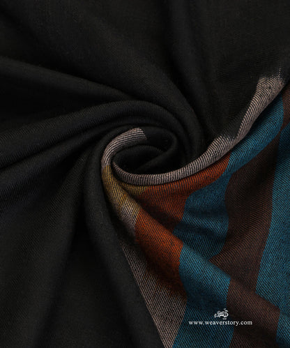 Black_Pure_Pashmina_Shawl_With_Colourful_Ikat_Weaving_WeaverStory_06