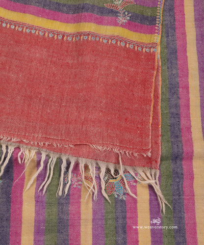 Multicoloured_Striped_Pure_Pashmina_Shawl_With_Ikat_Weaving_And_Soznikari_Booti_WeaverStory_05
