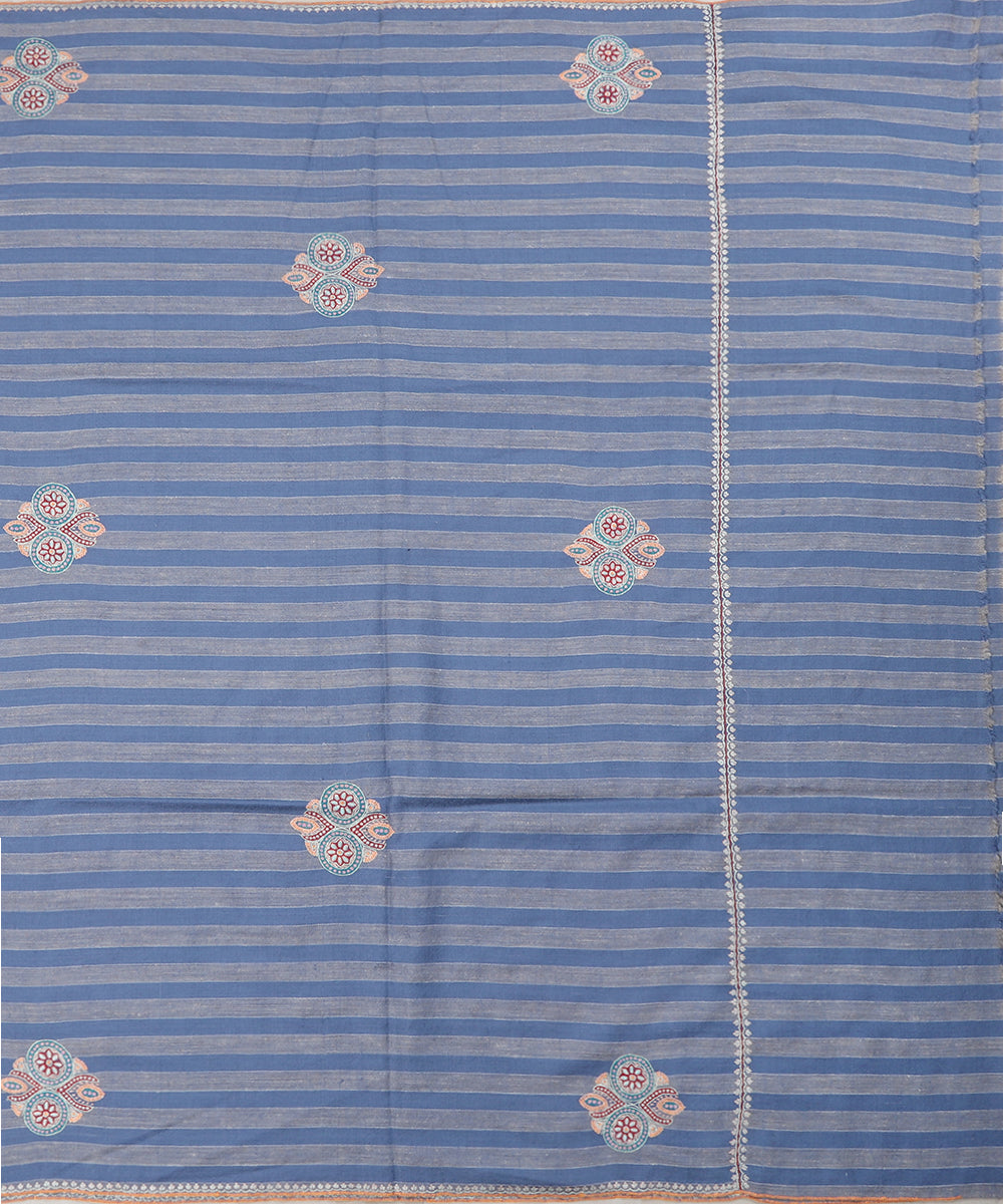 Light_Blue_And_Gray_Handwoven_Soznikari_Stripe_Booti_Design_Pure_Pashmina_Shawl_WeaverStory_03