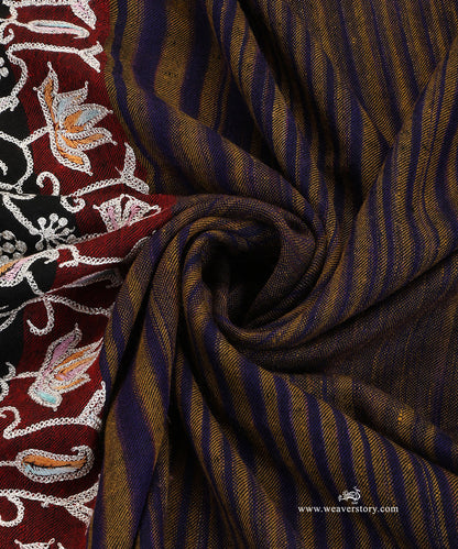Blue_Striped_Pure_Pashmina_Shawl_With_Ikat_Weaving_And_Tilla_Border_WeaverStory_06
