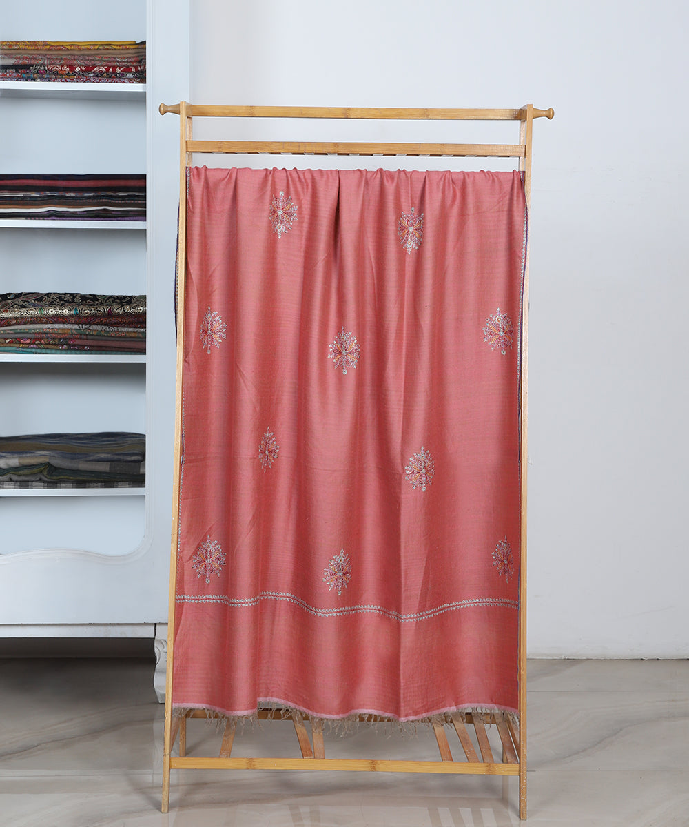 Mustard_And_Soft_Pink_Handwoevn_Soznikari_Booti_Reversible_Pure_Pashmina_Shawl_WeaverStory_02