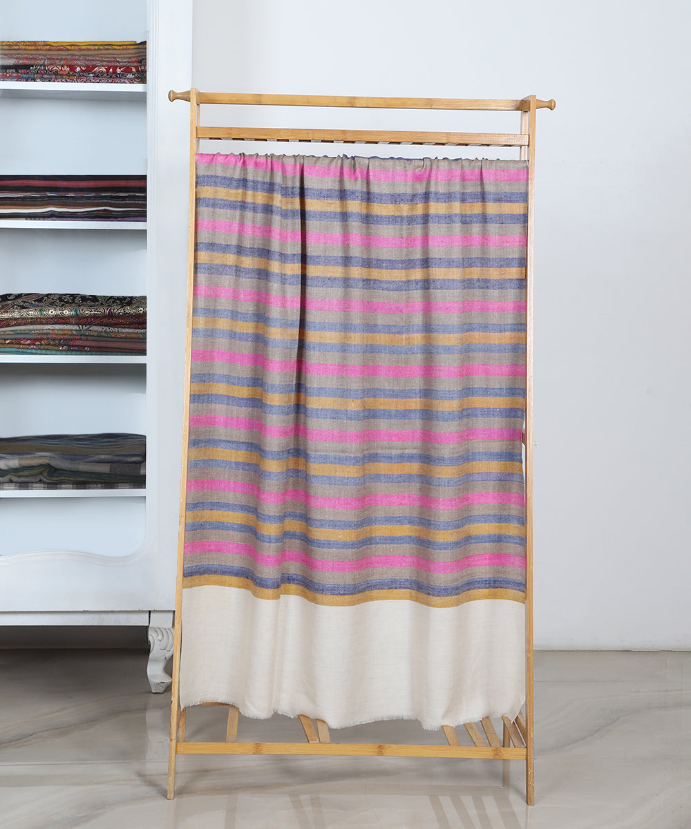 Multicoloured_Striped_Handwoven_Pure_Pashmina_Shawl_With_Ikat_Weaving_WeaverStory_02