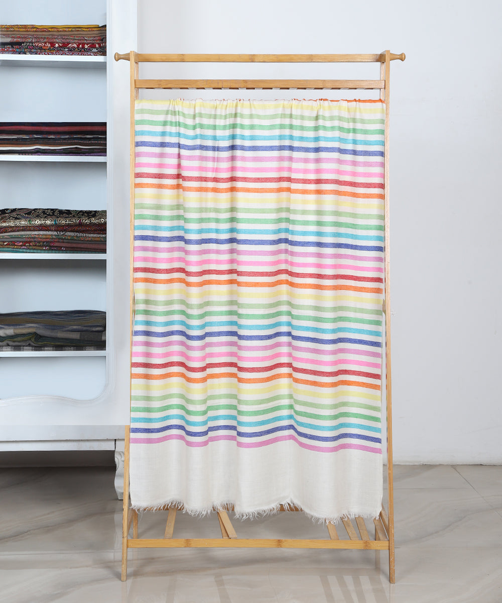 Multicoloured_Pure_Pashmina_Shawl_With_Ikat_Weaving_And_Stripes_WeaverStory_02