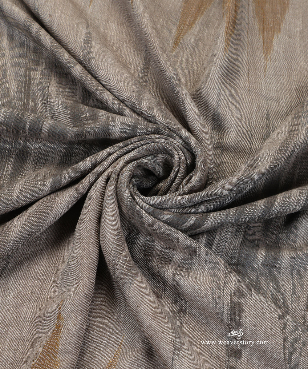 Handwoven_Grey_Gents_Ikkat_Design_Pure_Pashmina_Shawl_WeaverStory_05