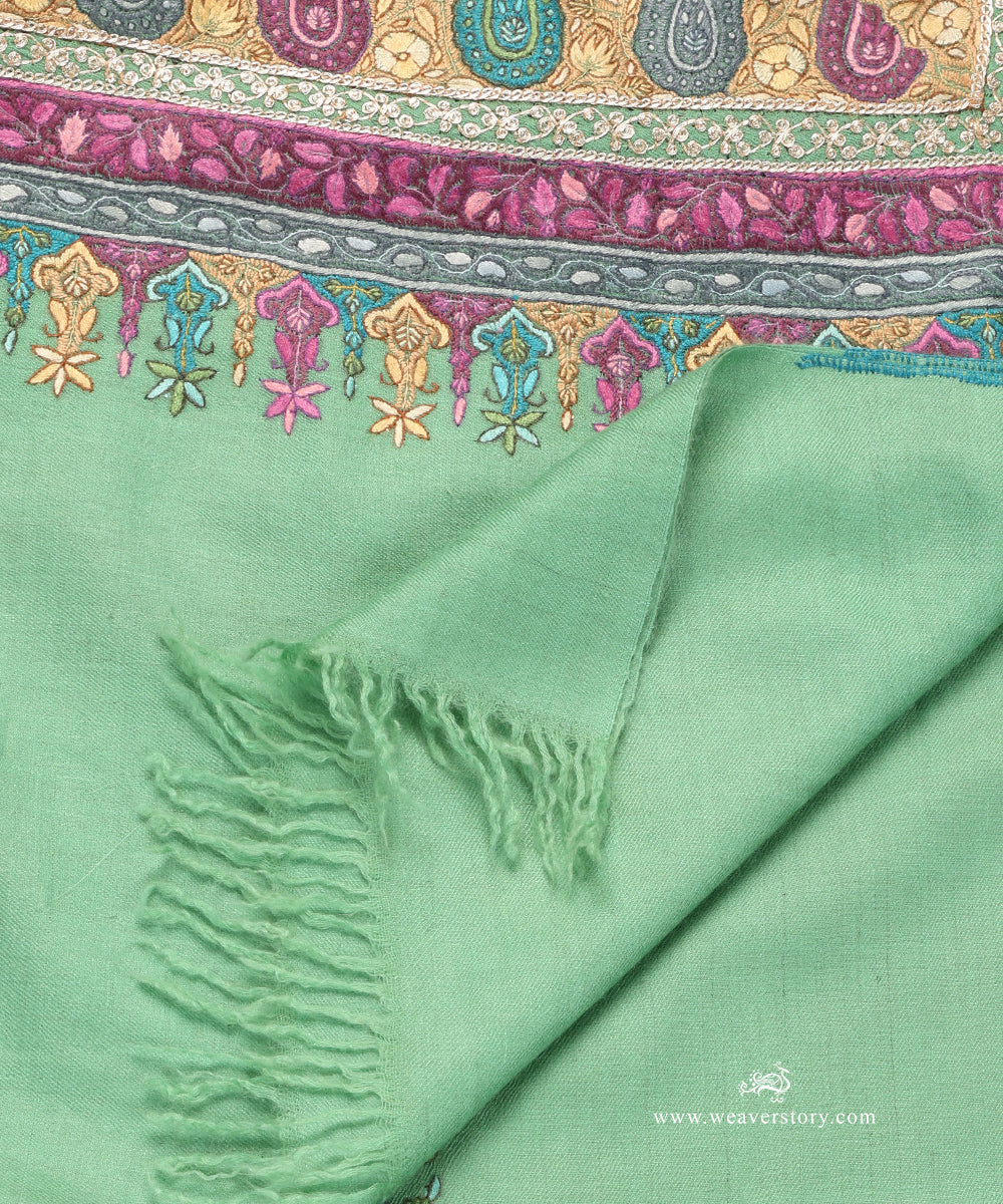 Mint_Green_Handwoven_Paper_Mache_Pure_Pashmina_Shawl_With_Mix_Tilla_Heavy_Work_WeaverStory_04