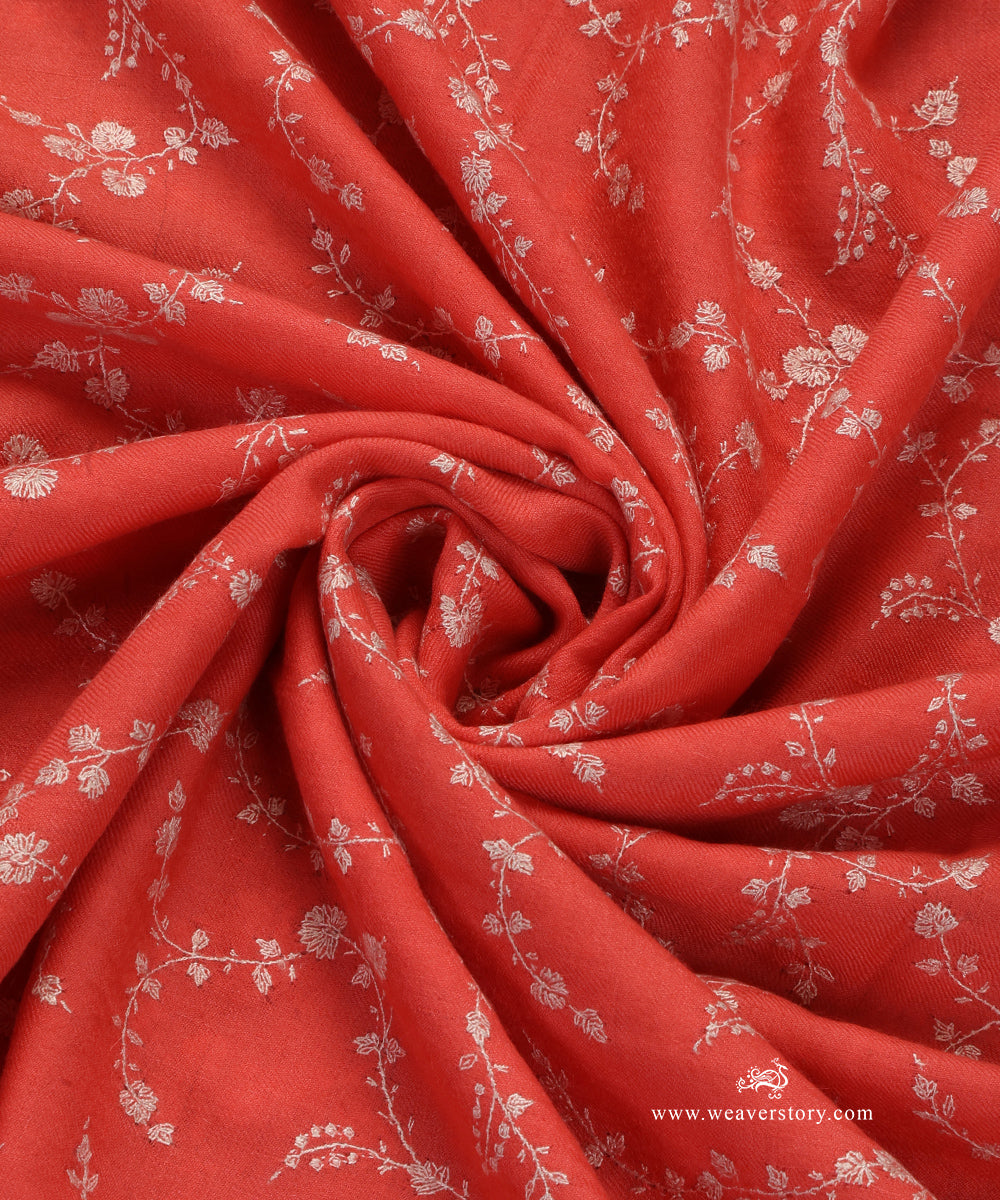 Coral_Pink_Handwoven_Pure_Pashmina_Shawl_With_Full_Soznikari_WeaverStory_05