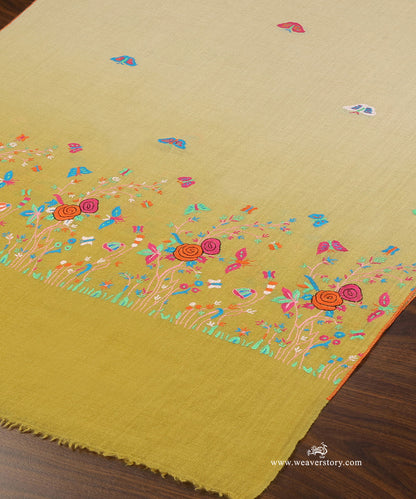 Lemon_Pure_Pashmina_Stole_With_Paper_Mache_Motifs_WeaverStory_04